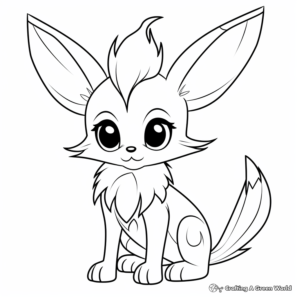 Eevee inspired coloring pages