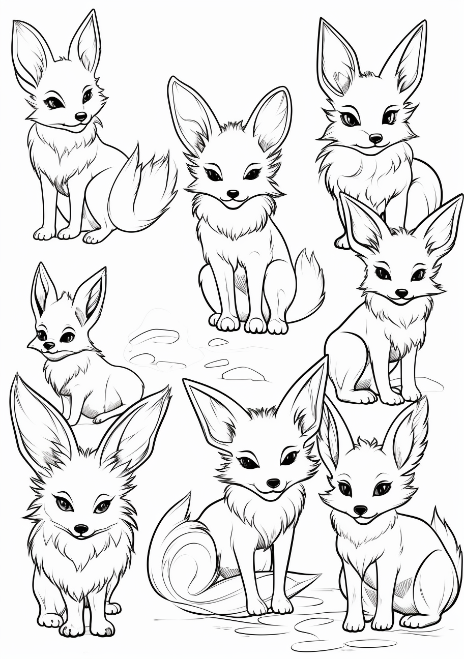 Eevee evolutions coloring sheet pokemon s adult and kids fun coloring