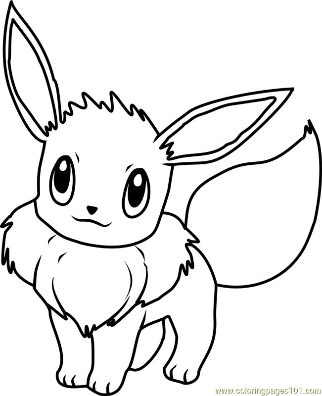 Cute eevee pokemon coloring page