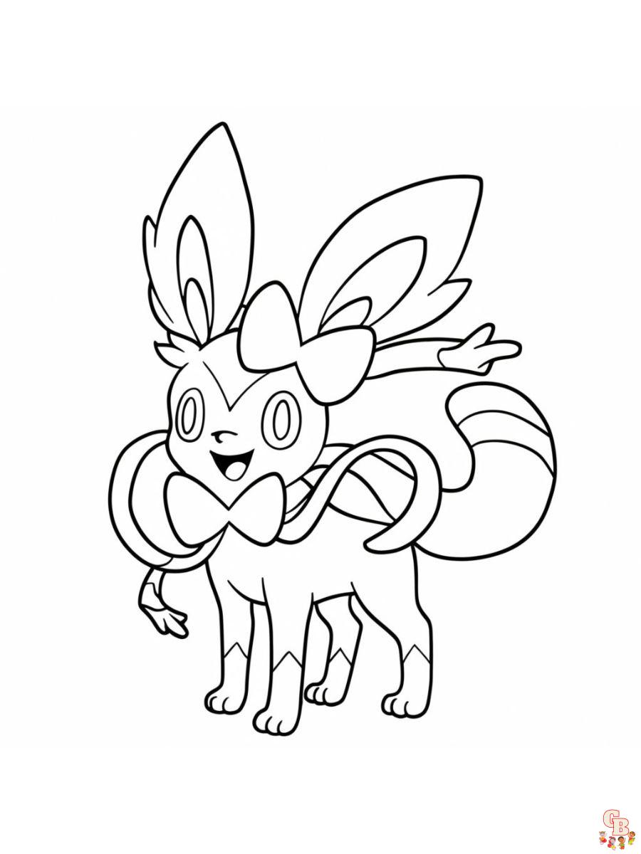 Explore the charm of sylveon with captivating coloring pages