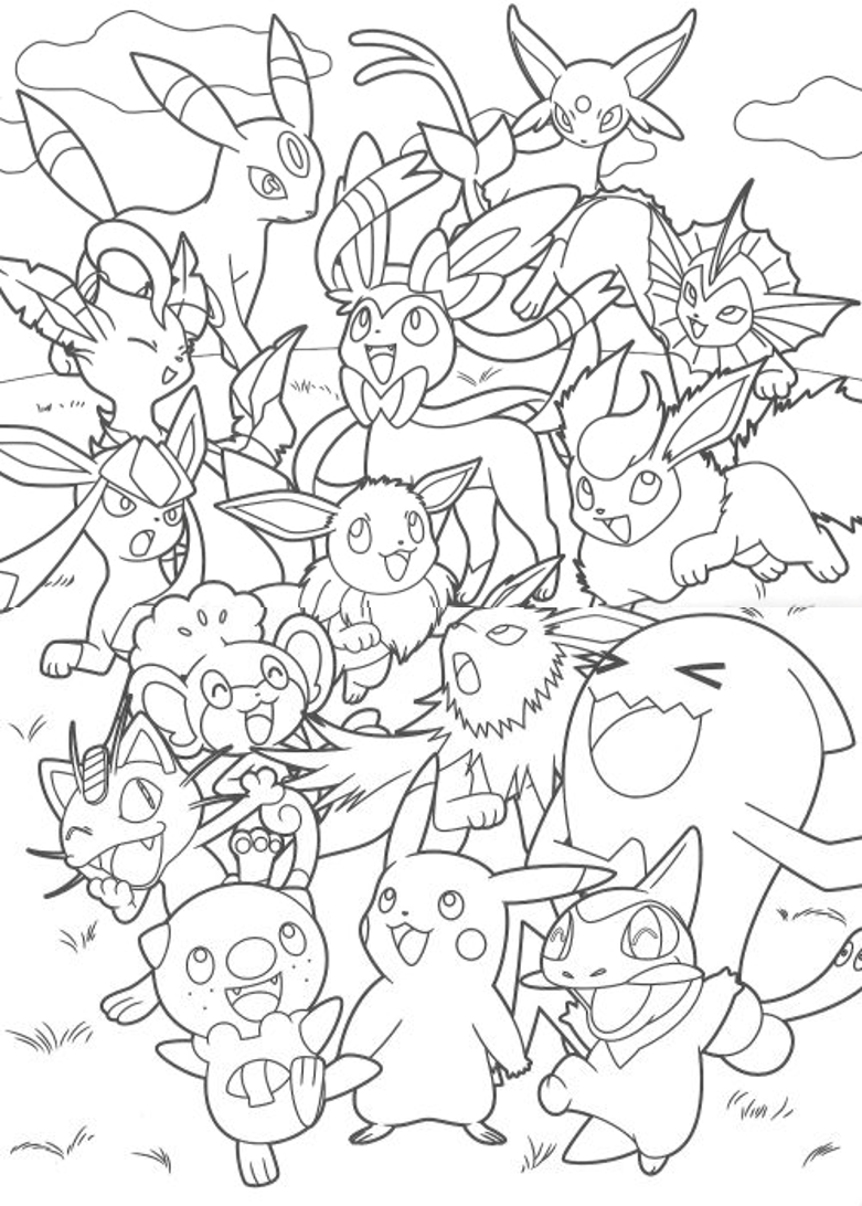 Pokemon eeveelutions coloring page by youtubeguythearter on