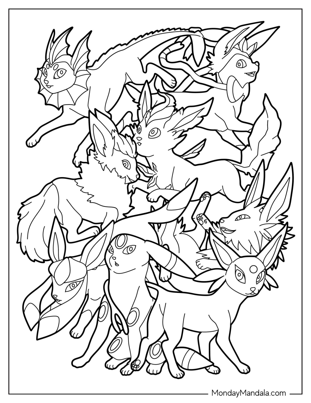 Umbreon coloring pages free pdf printables