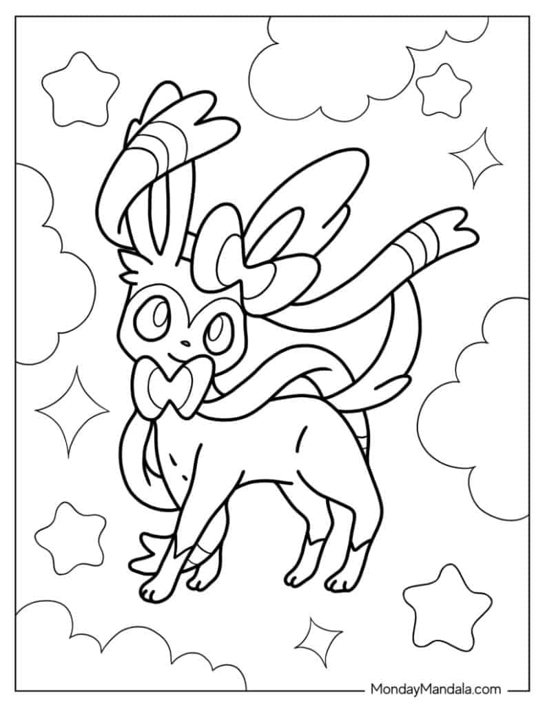 Eevee coloring pages free pdf printables