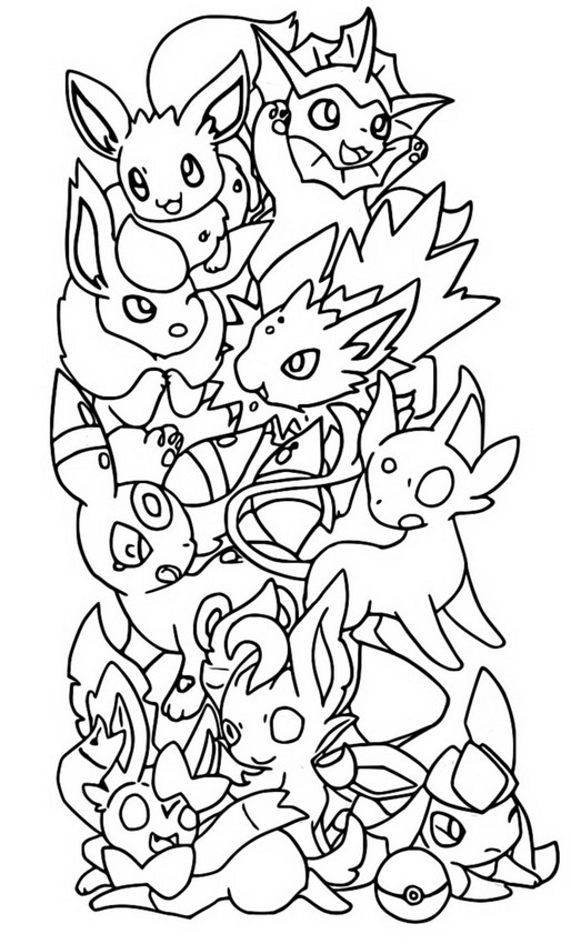 Coloring pages pokãmon eevee