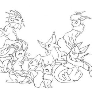 Eevee pokemon coloring pages printable for free download