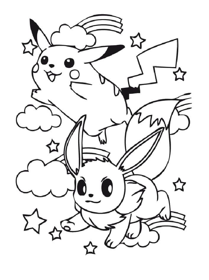 Rozkoånã eevee a pikachu coloriage pokemon coloriage pikachu pikachu