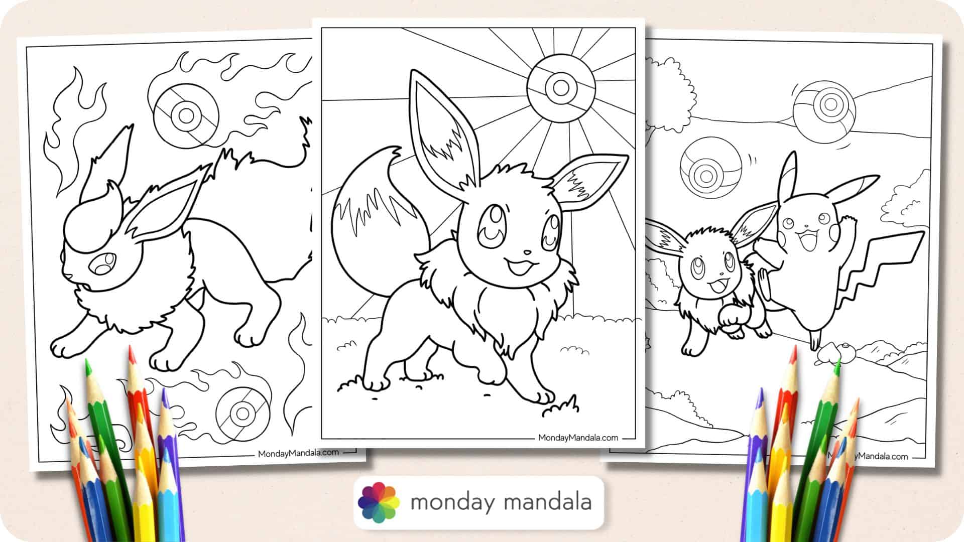 Eevee coloring pages free pdf printables