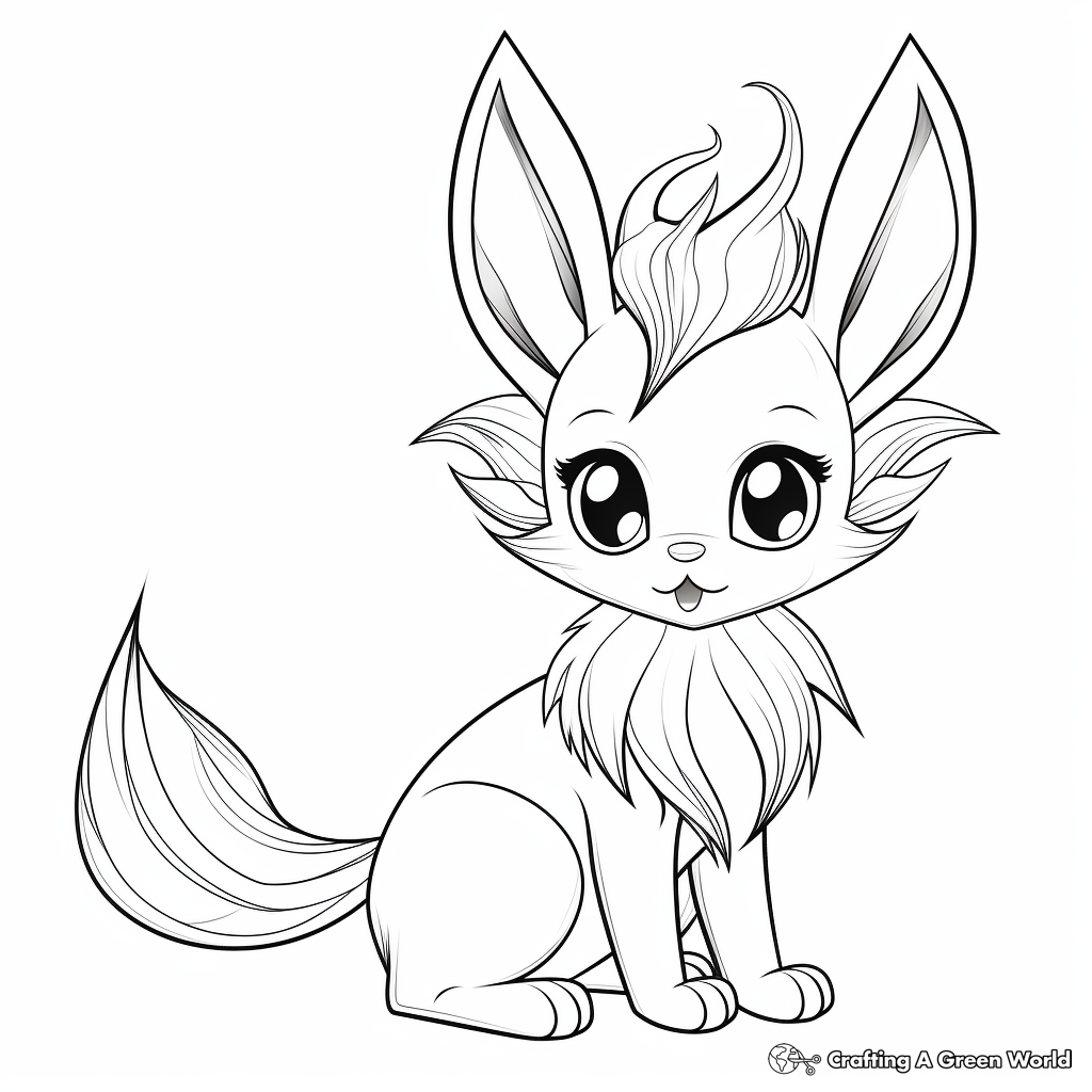 Eevee inspired coloring pages