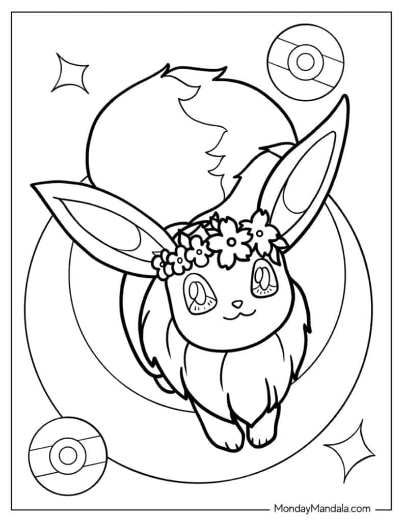 Eevee coloring pages free pdf printables