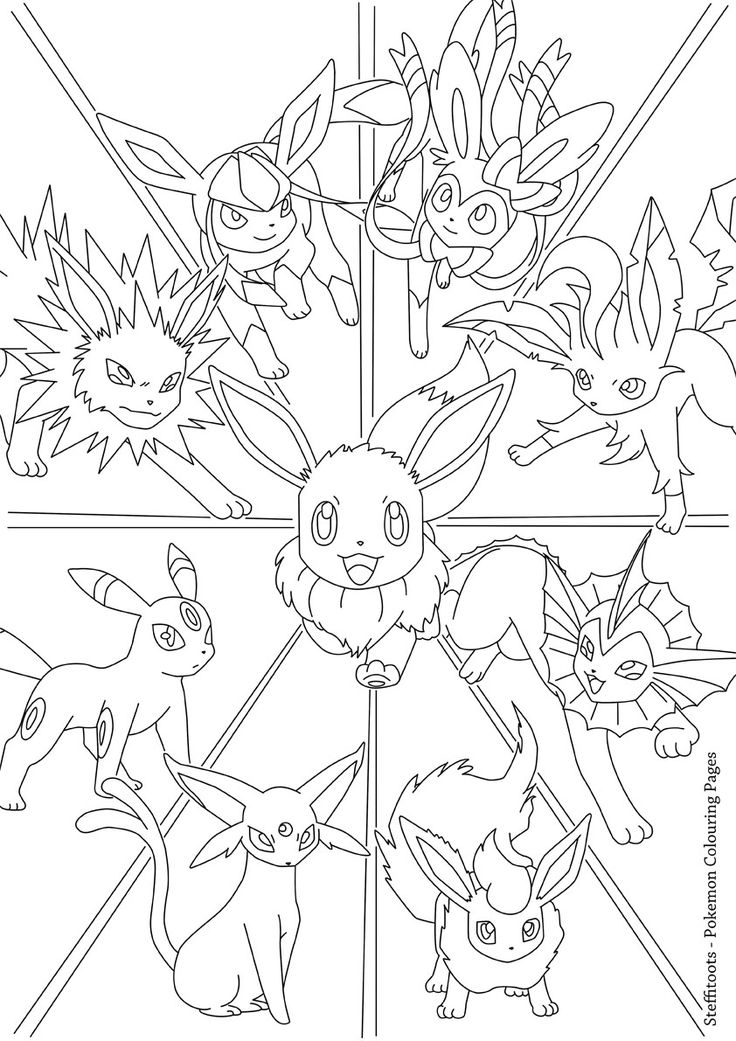 Eevee evolutions pokemon colouring page by steffitoots on deviantart pokemon coloring pages pokemon coloring pokemon coloring sheets