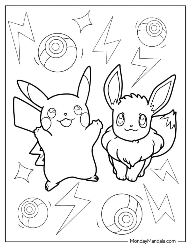 Eevee coloring pages free pdf printables