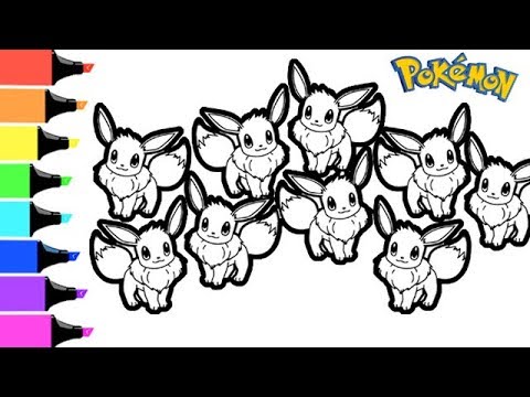 Pokeon coloring pages eevee evolution noral for i fun colouring videos for kids