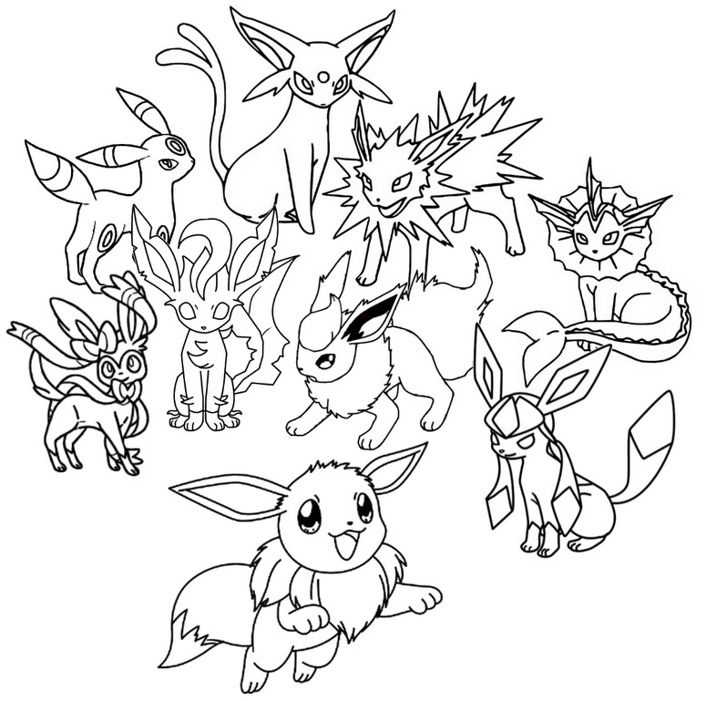 Coloring pages pokãmon eevee