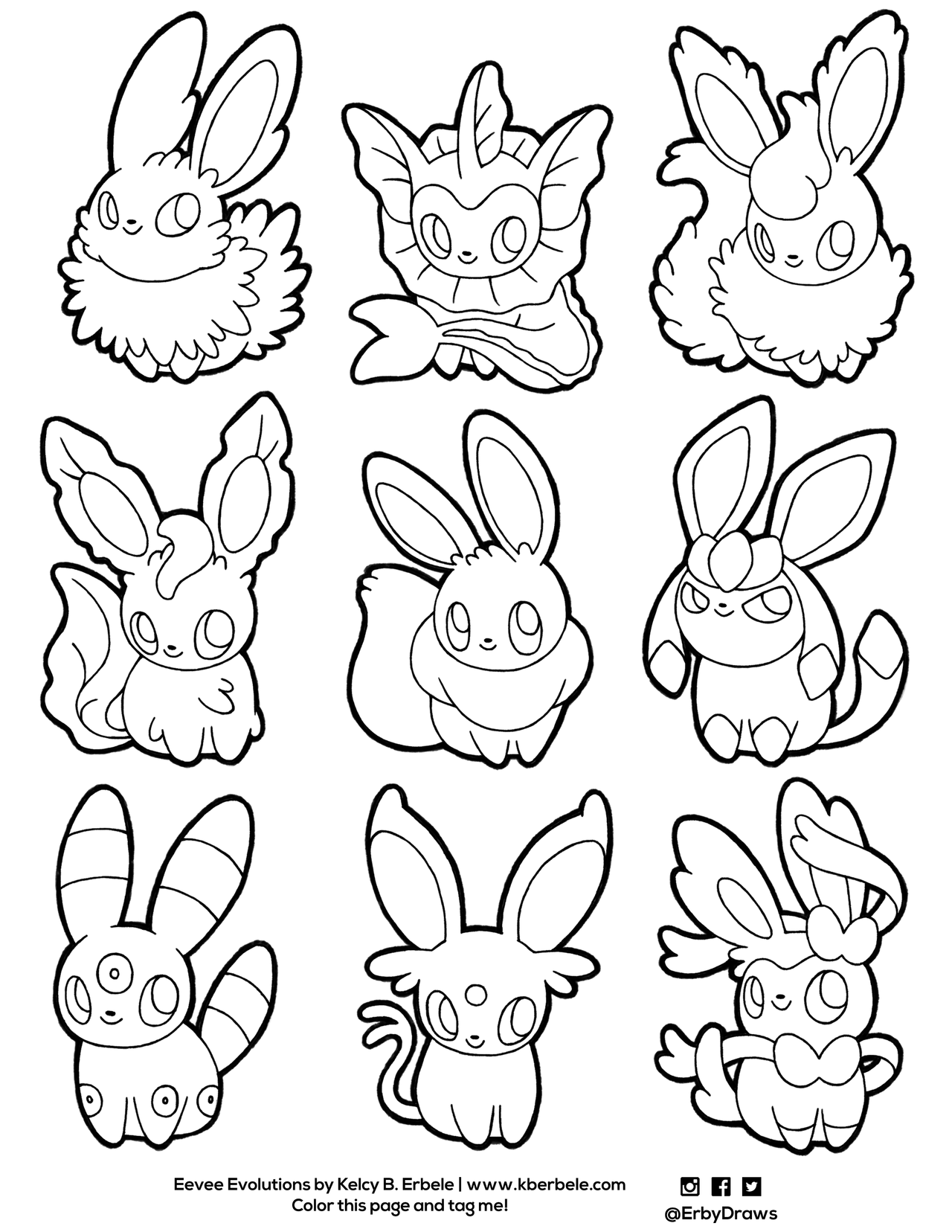 Â eeveelution coloring page the file is on my