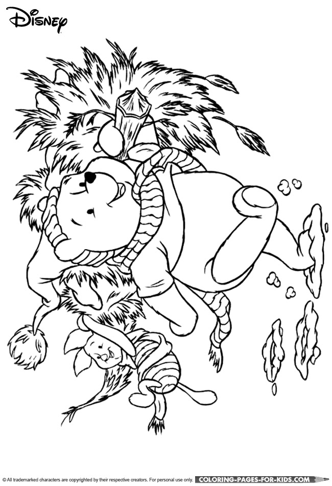 Disney christmas coloring page for kids