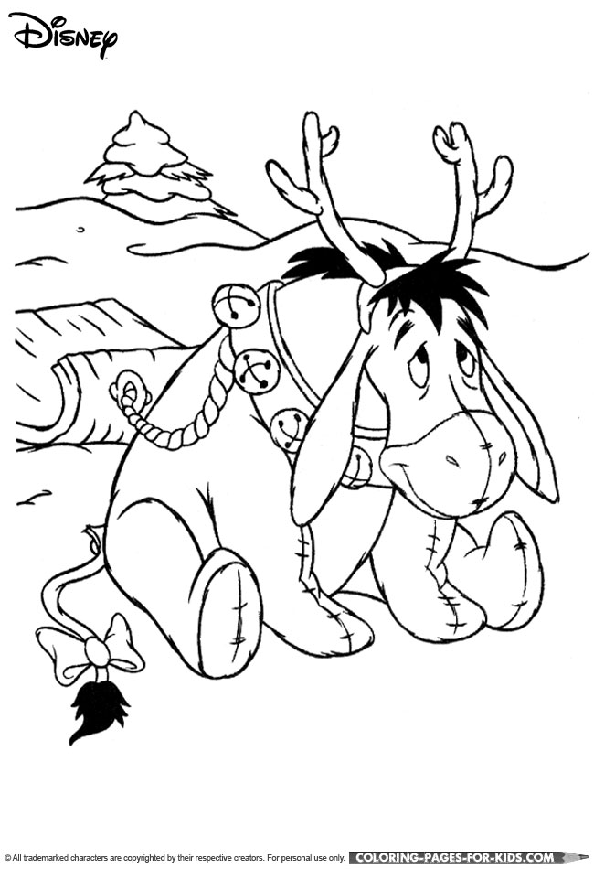 Disney christmas coloring page for kids