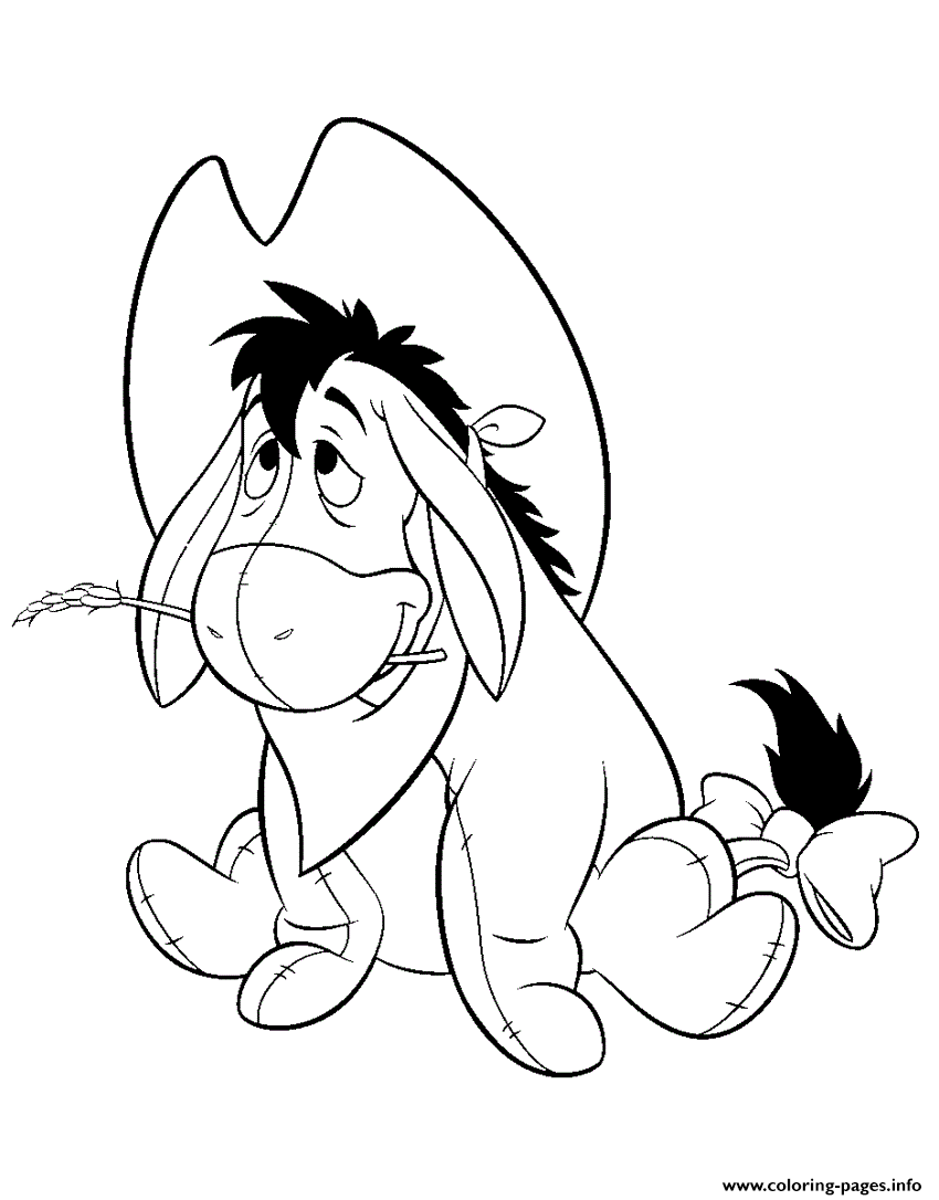 Print eeyore as a cowboy disney halloween coloring pages horse coloring pages disney halloween coloring pages halloween coloring