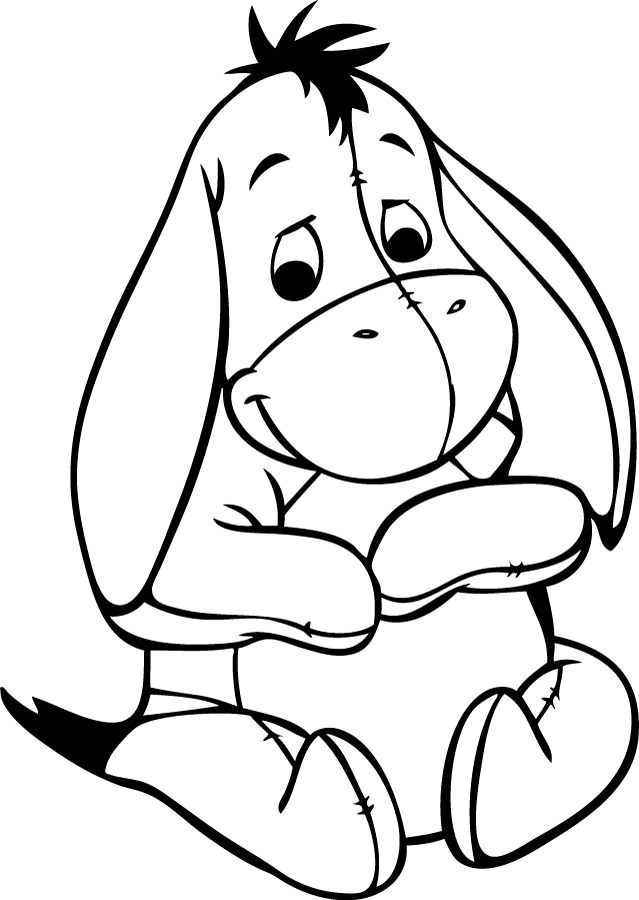 Popular character free coloring activity winnie the pooh baby eeyore plays with hooves bear coloring pages cartoon coloring pages disney coloring pages