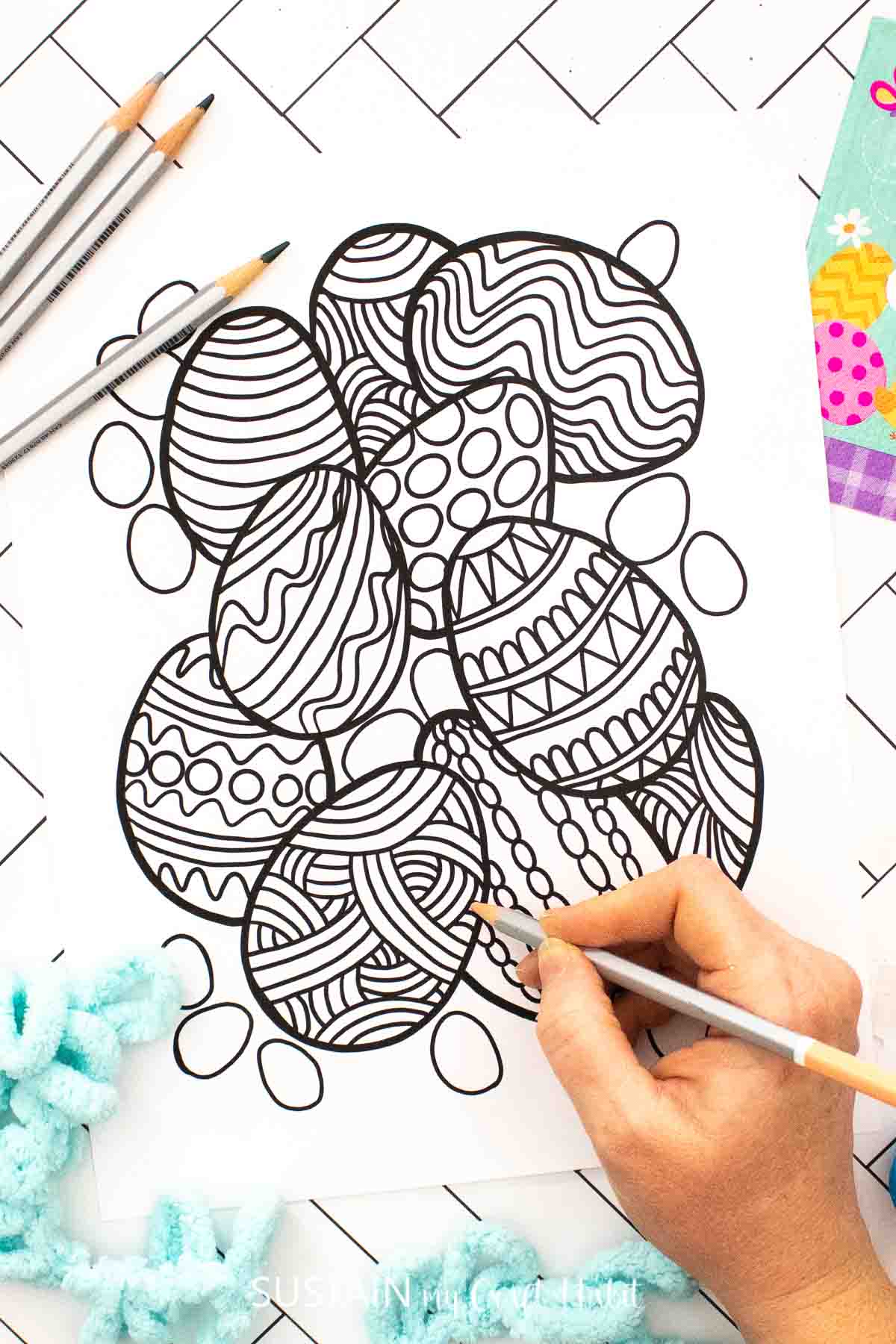 Easter egg coloring page â sustain my craft habit