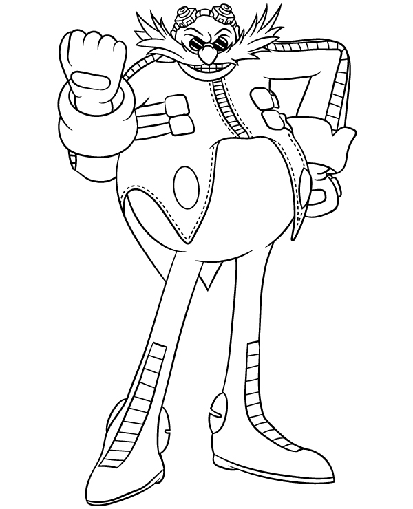 Coloring page with doctor eggman