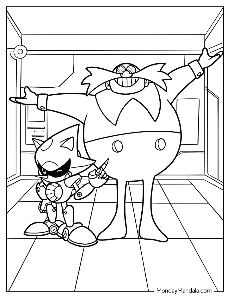 Metal sonic coloring pages free pdf printables