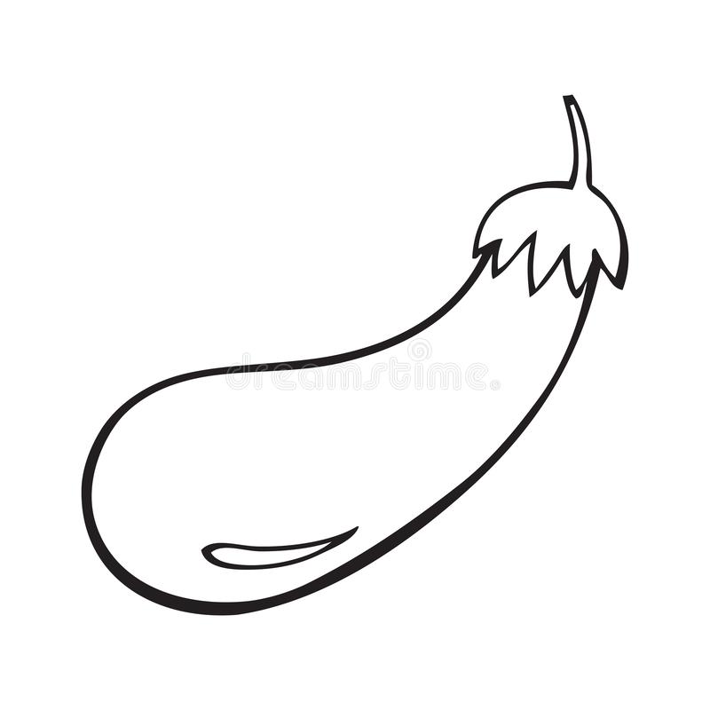 Coloring pages black white eggplant icon vector