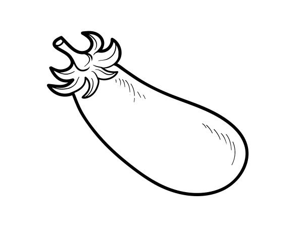 Organic eggplant coloring page