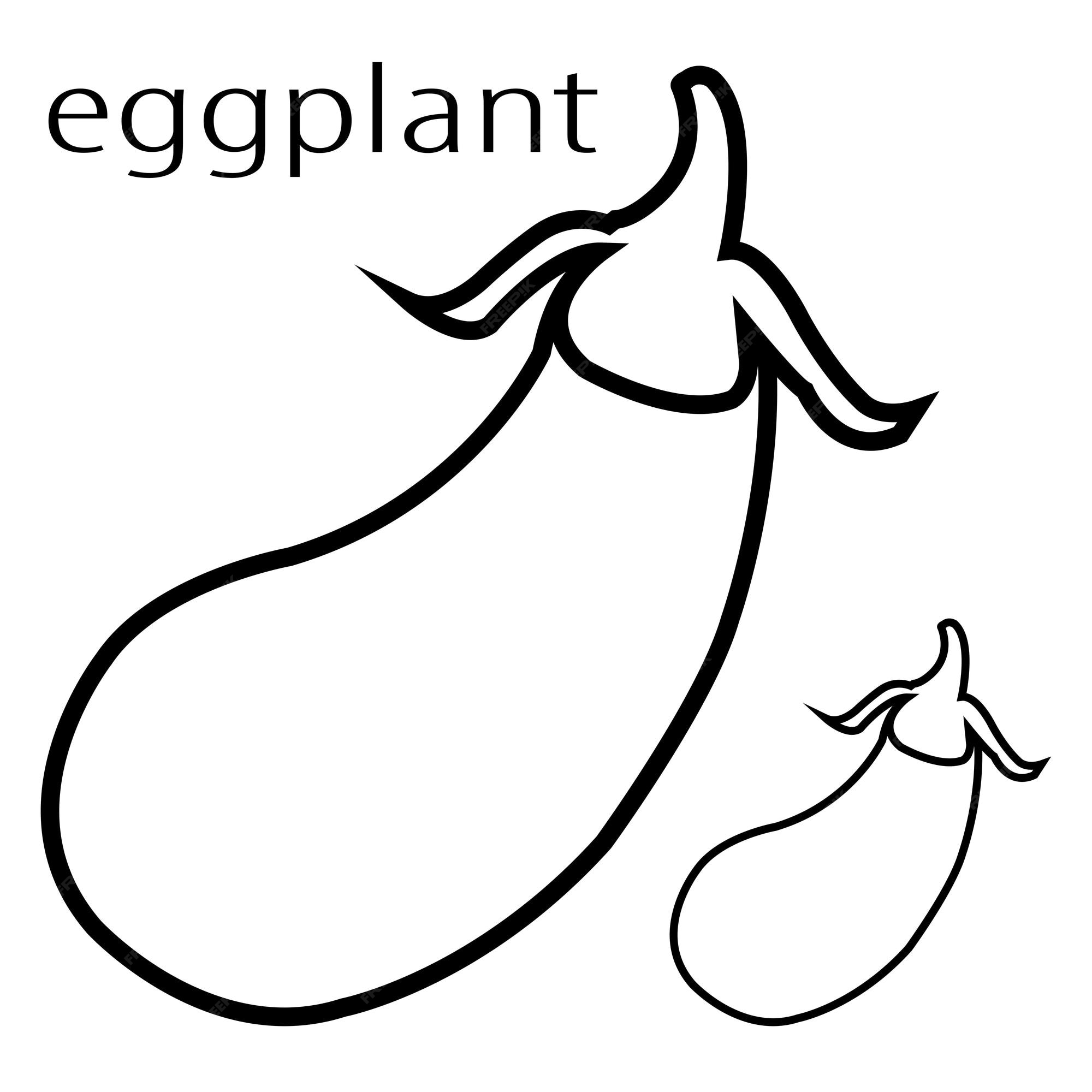 Premium vector coloring pages eggplant