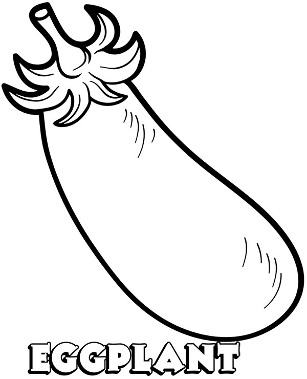 Printable eggplant coloring sheet vegetable