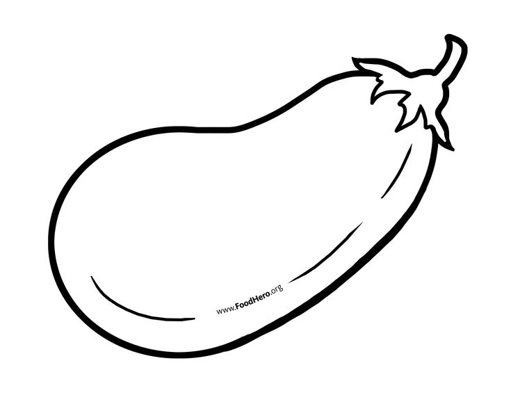 Eggplant outline food hero blackline illustration eggplant bulletinboardideas foodhâ easy drawings for kids fruit coloring pages vegetable coloring pages