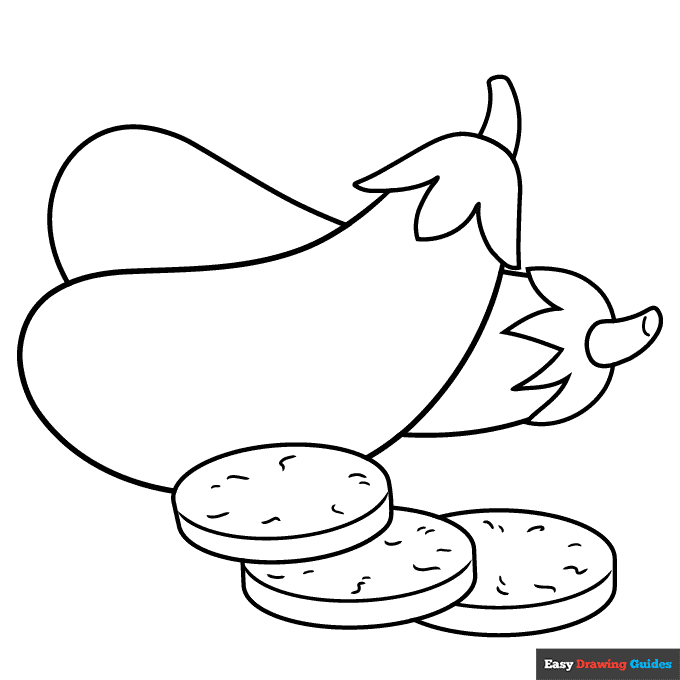 Eggplant coloring page easy drawing guides