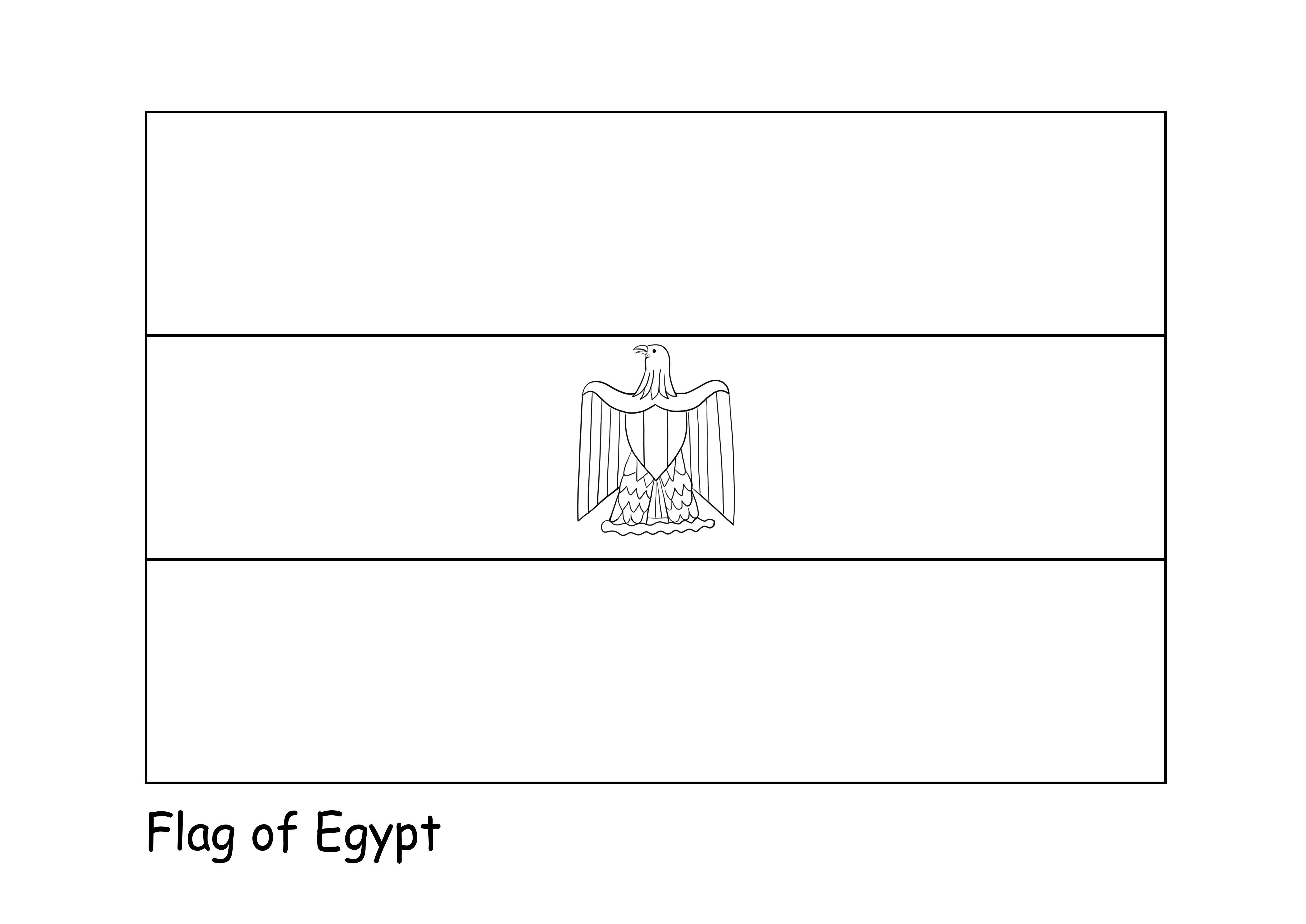 Flag of egypt coloring and printing image for free