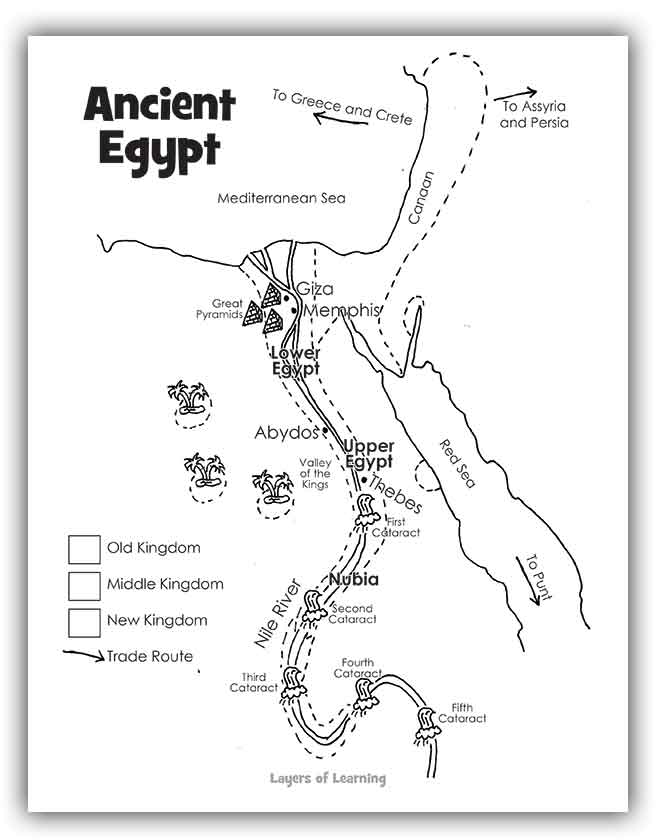 Color an interactive map of ancient egypt