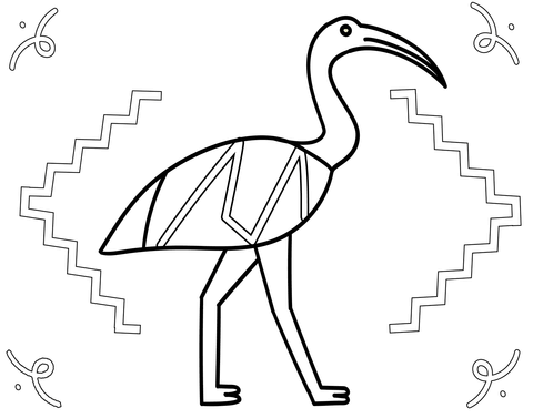 Ibis of thoth coloring page free printable coloring pages