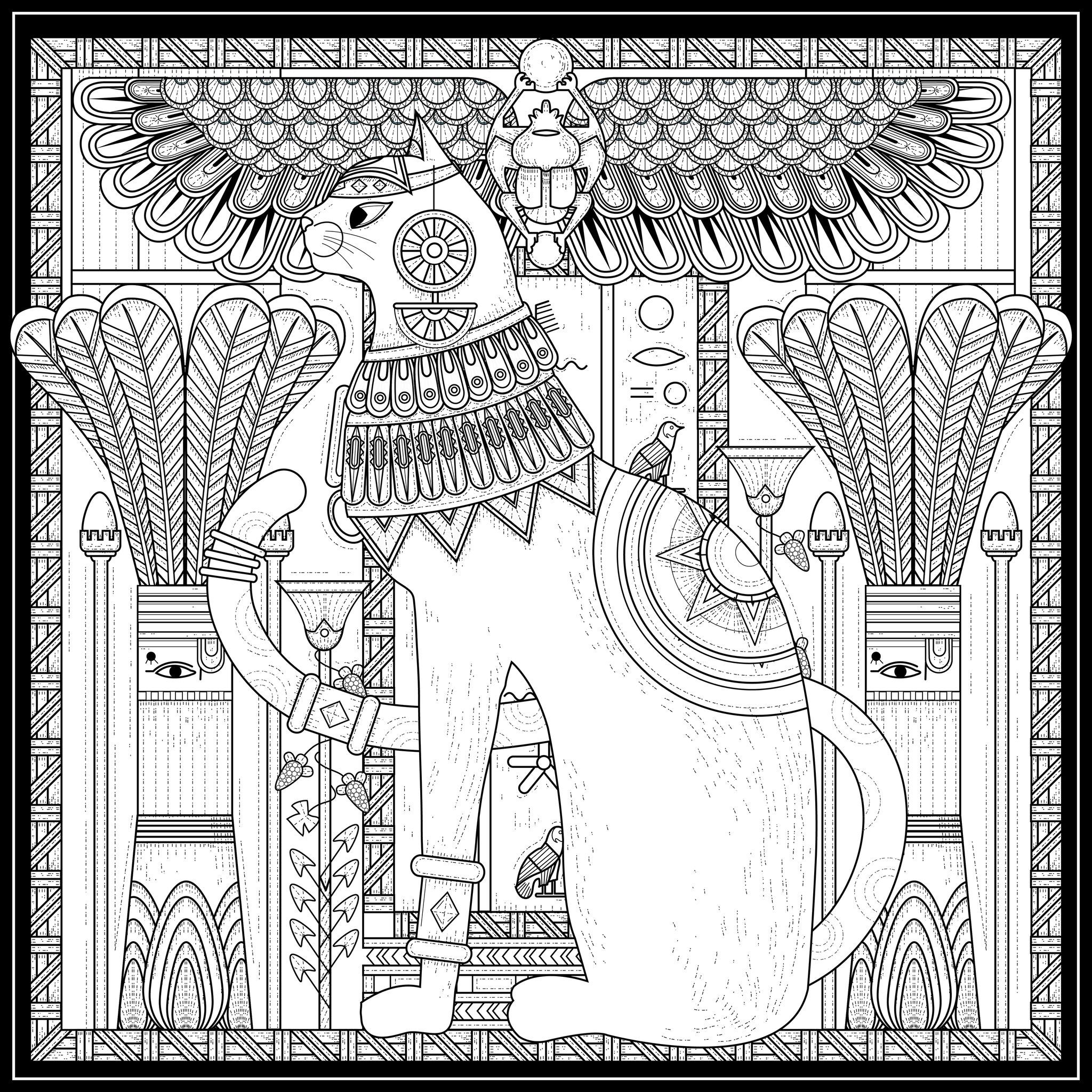 Travel back in time thanks to our difficult coloring pages for adults inspired by ancient egypt some are â cat coloring page coloring pages steampunk coloring