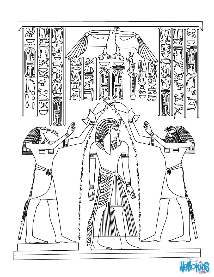 Egyptian papyrus painting coloring pages