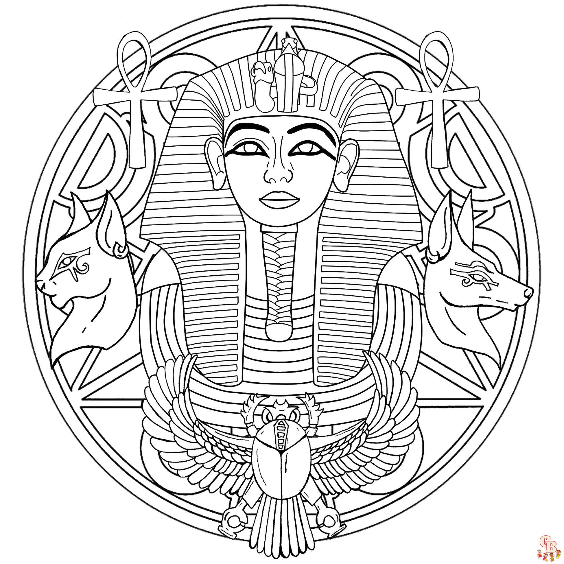 Egyptian masks coloring pages