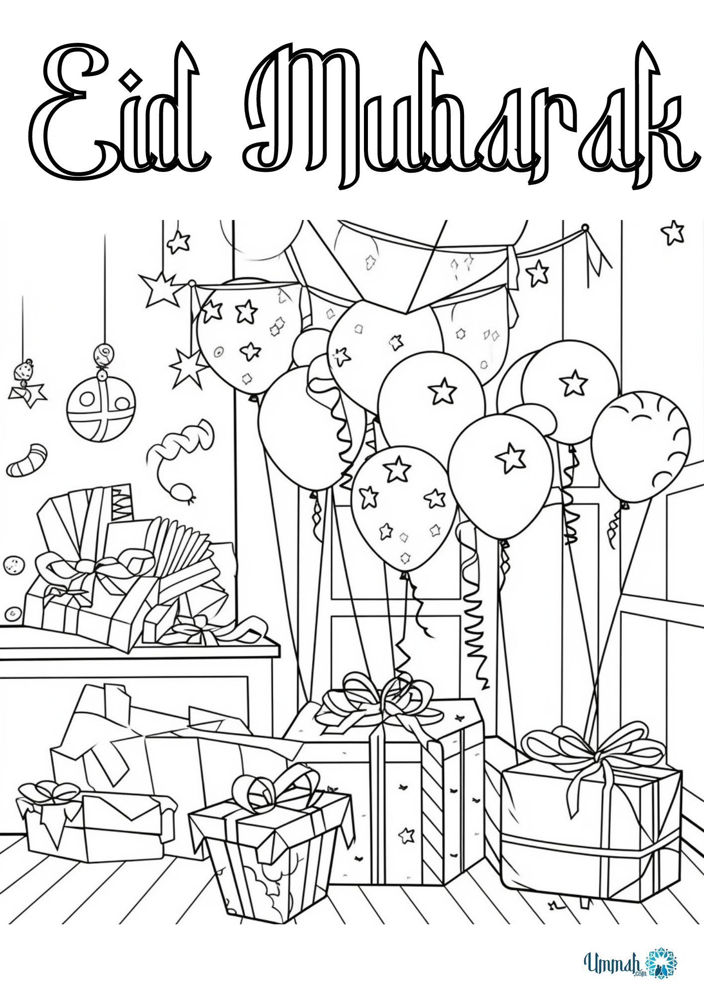 Free printable eid mubarak coloring pages for kids