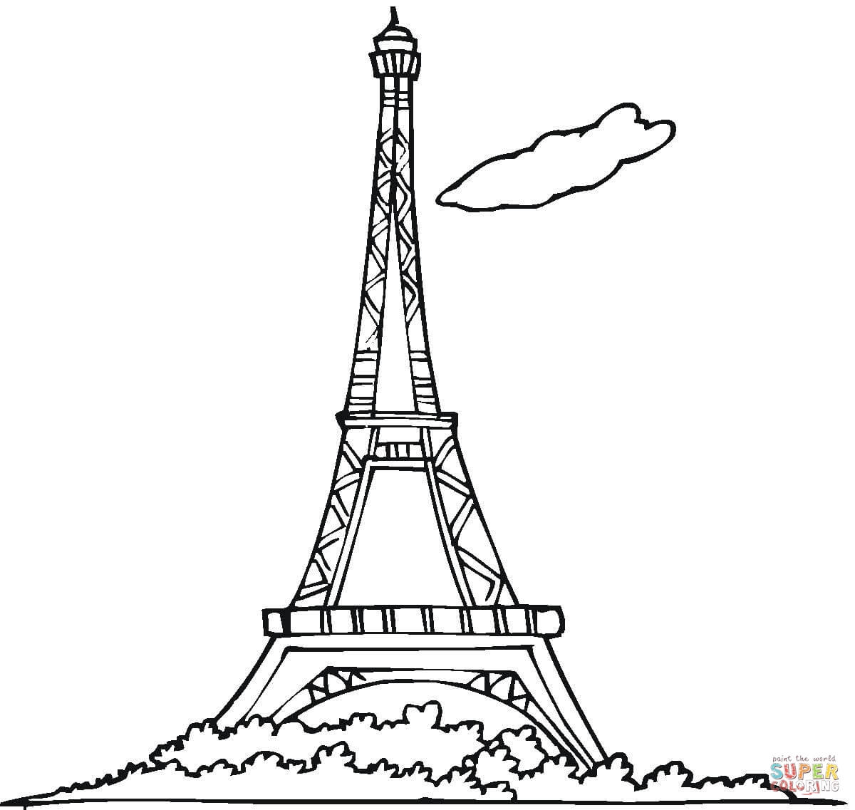 Eiffel tower coloring page free printable coloring pages