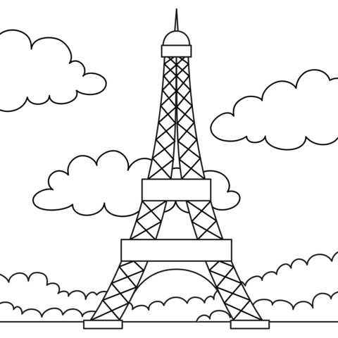 Eiffel tower coloring page free printable coloring pages