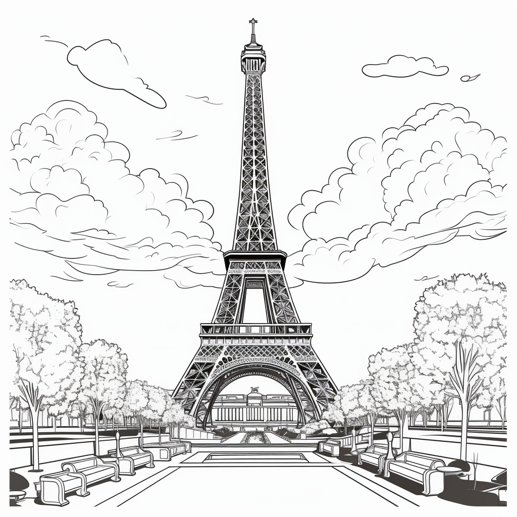 Eiffel tower coloring pages