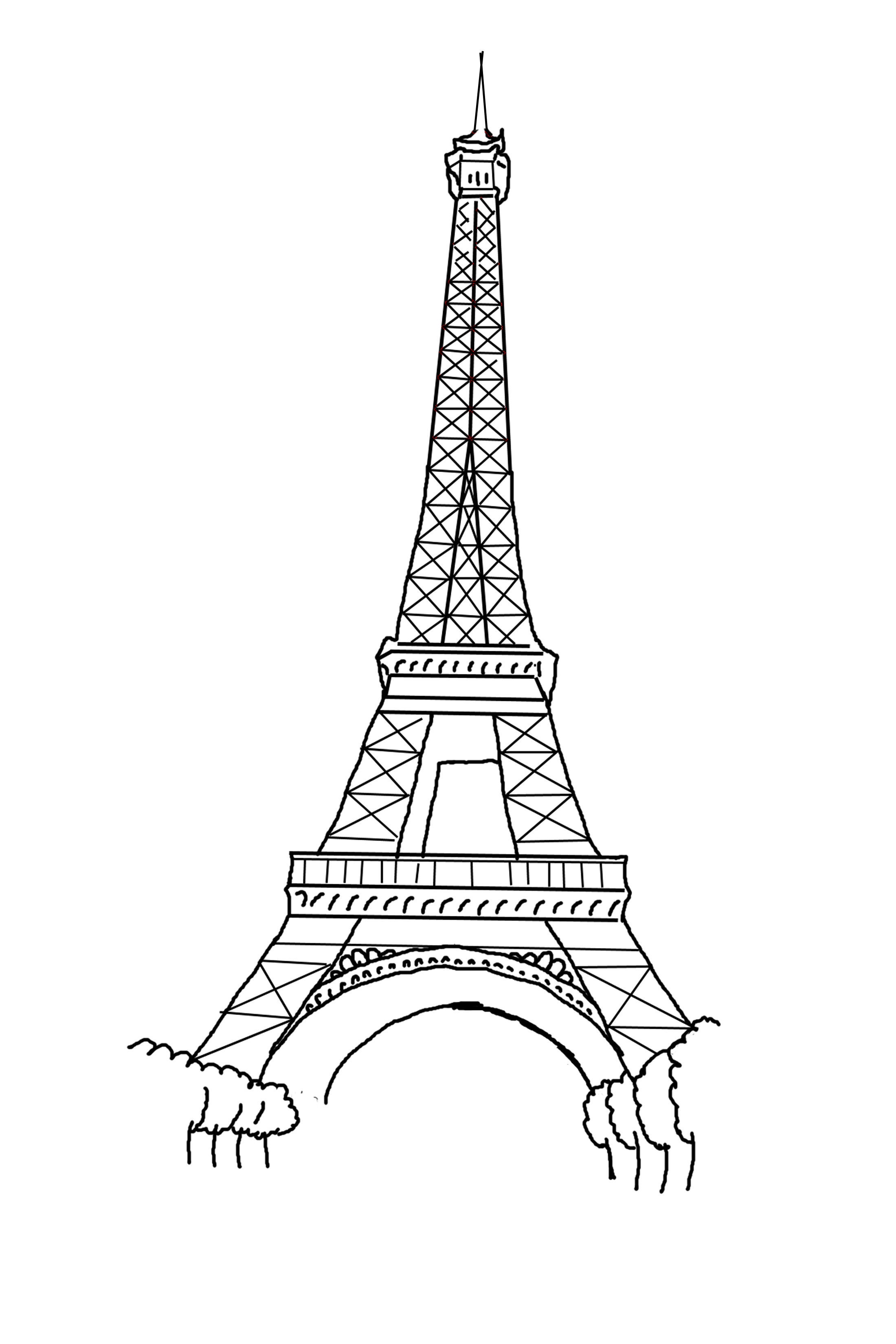 Eiffel tower coloring page