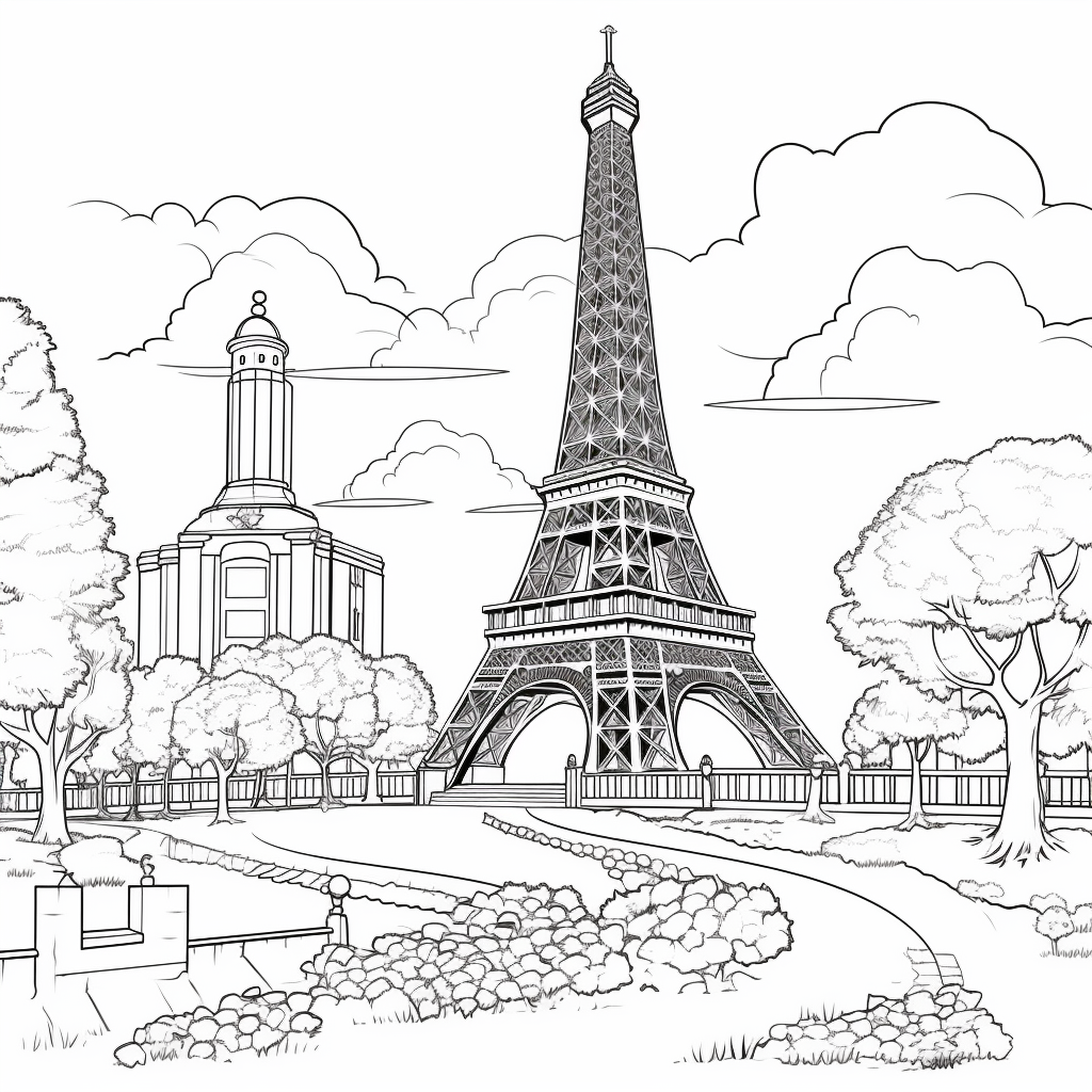 Eiffel tower coloring pages