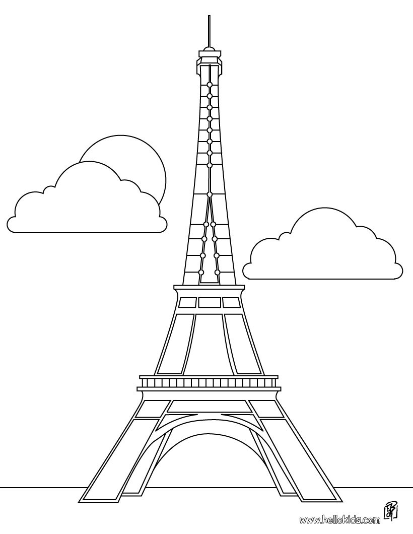 Eiffel tower coloring pages