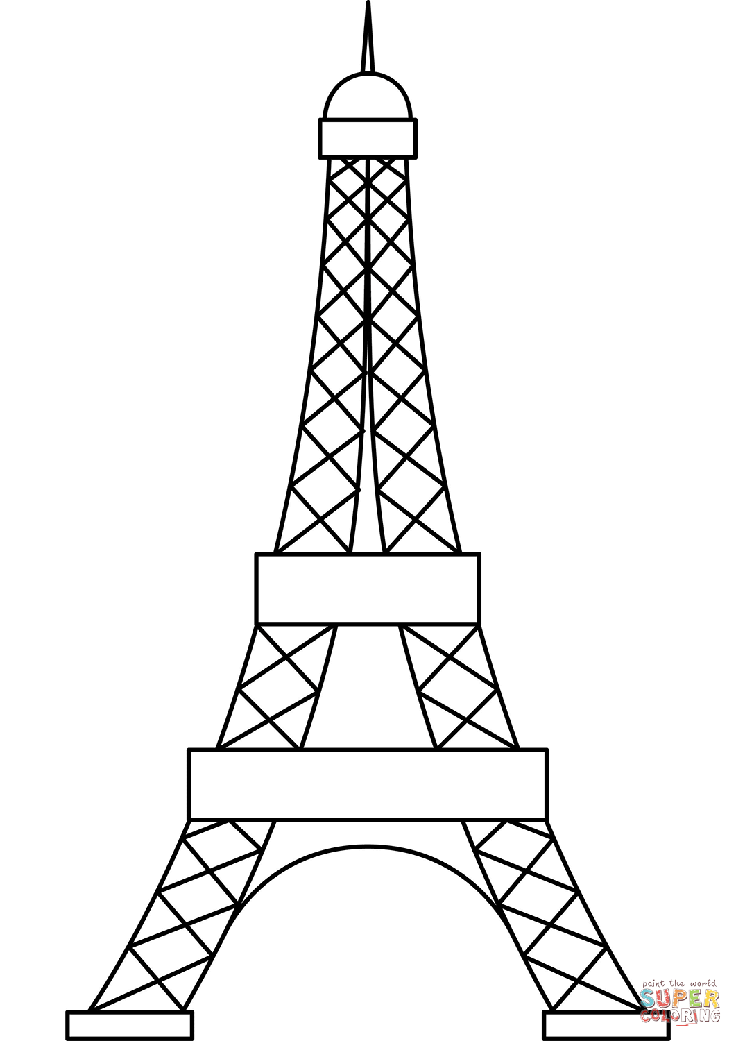 Eiffel tower coloring page free printable coloring pages