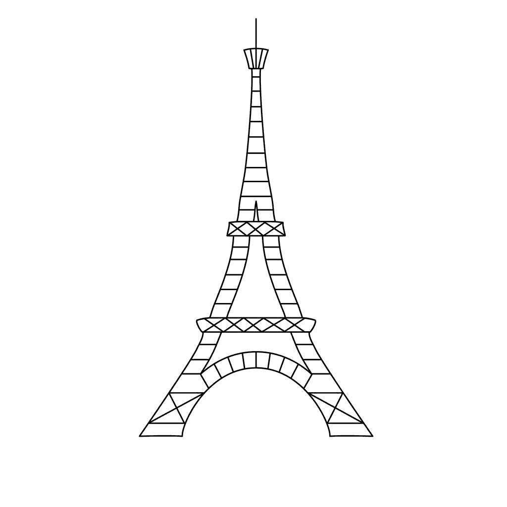 Amazing image of eiffel tower coloring page