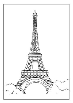 Capture the beauty of paris printable eiffel tower coloring sheets pages