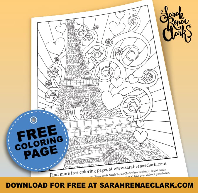 Paris est lamour free coloring page