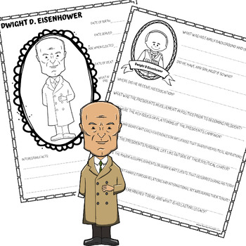 President dwight d eisenhower unit study biography research coloring page