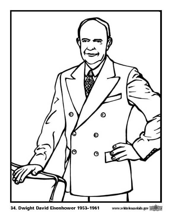 Coloring page dwight david eisenhower